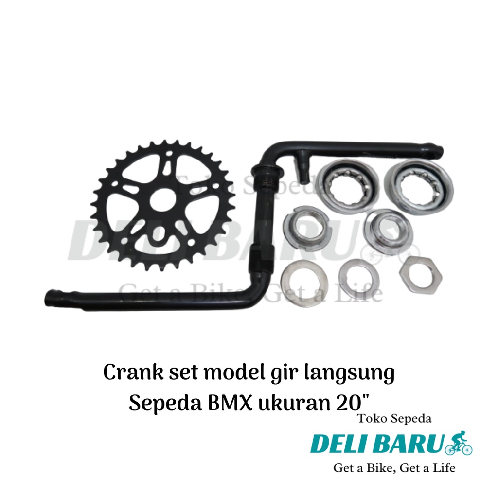 Crank gear tengah gir langsung sepeda 20 BMX 1 set