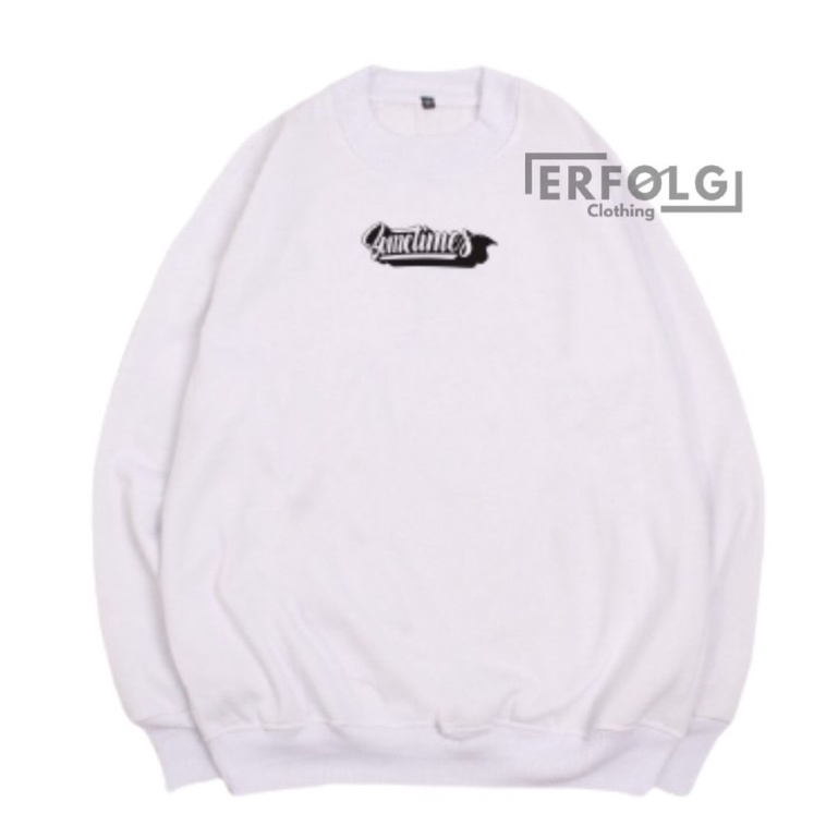 Erfolg Offiziel Sweatershirt Crewneck Lengan Panjang Pria Wanita Unisex Sweater Oblong Warna Putih Switer Distro Aesthetic Branded Korean Style