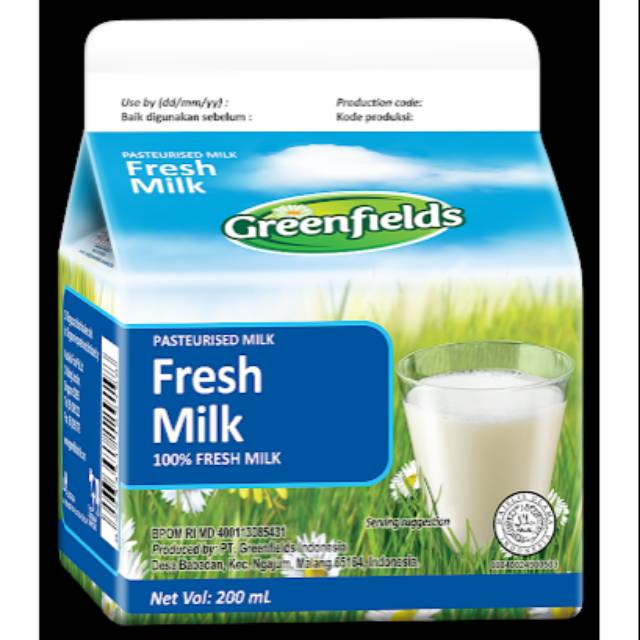 Susu Greenfields Fresh Pasteurisasi 200ml X 12 All Varian | Milk Greenfield 200 ml