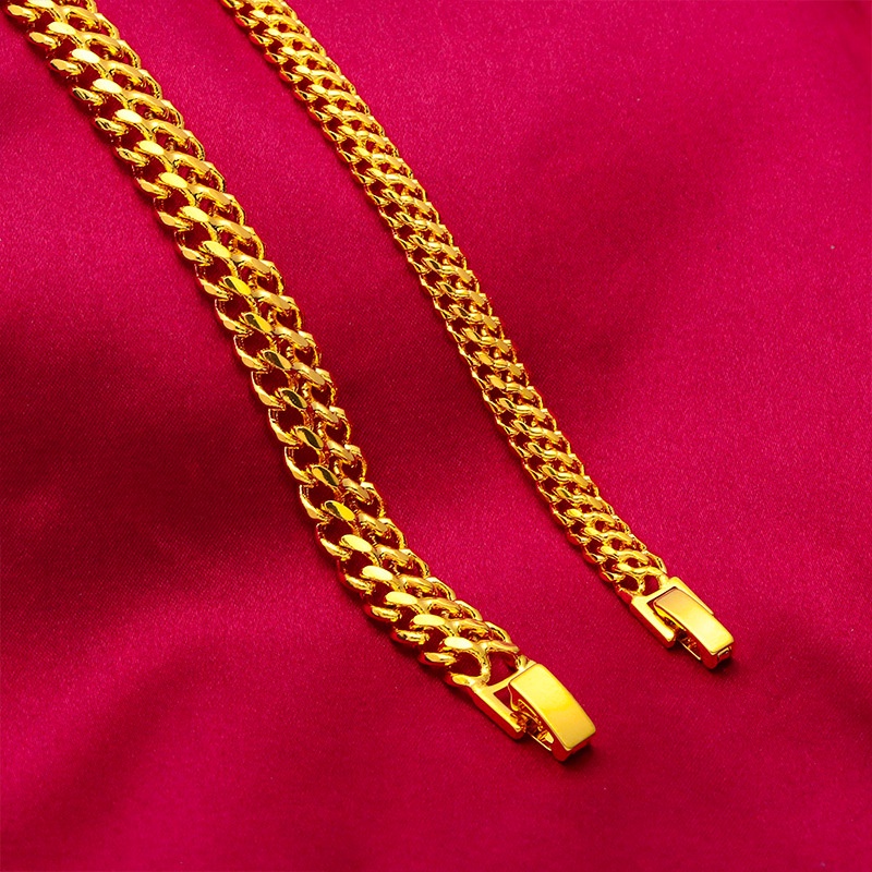 Gelang Tangan Lapis Emas Asli Kadar 375 Model Kelabang Gaya Minimalis Untuk Pasangan / Pria / Wanita