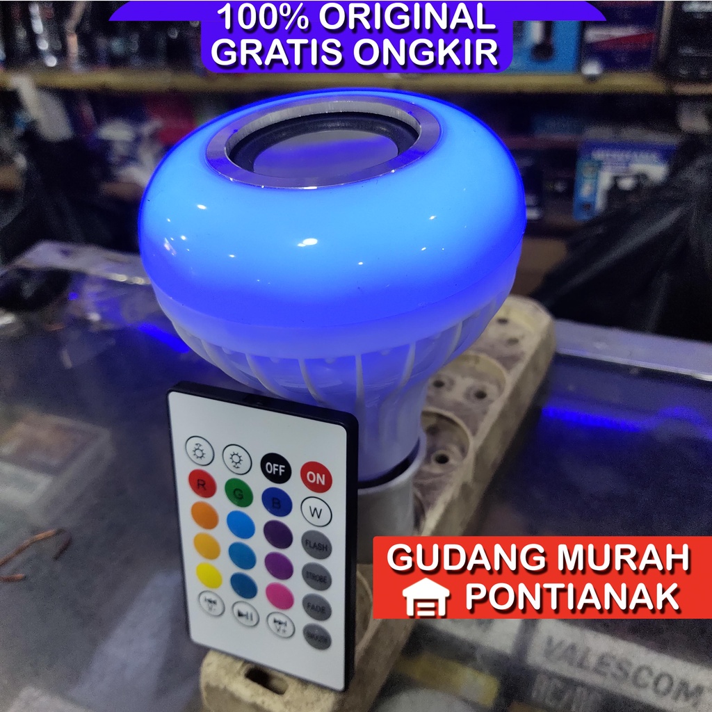 Lampu Bluetooth dengan Speaker Mitsuyama + REMOTE warna warni bisa di control atau 1warna  MS 0707