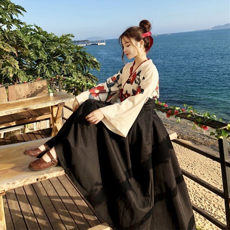 Chuandai Yumeiren Hanfu summer women's clothing improved student Hansu jacket and dress ancient styl