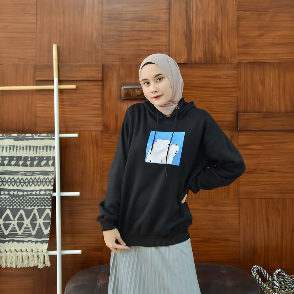 Baeud ice Bear Jaket hoodie pria wanita couple