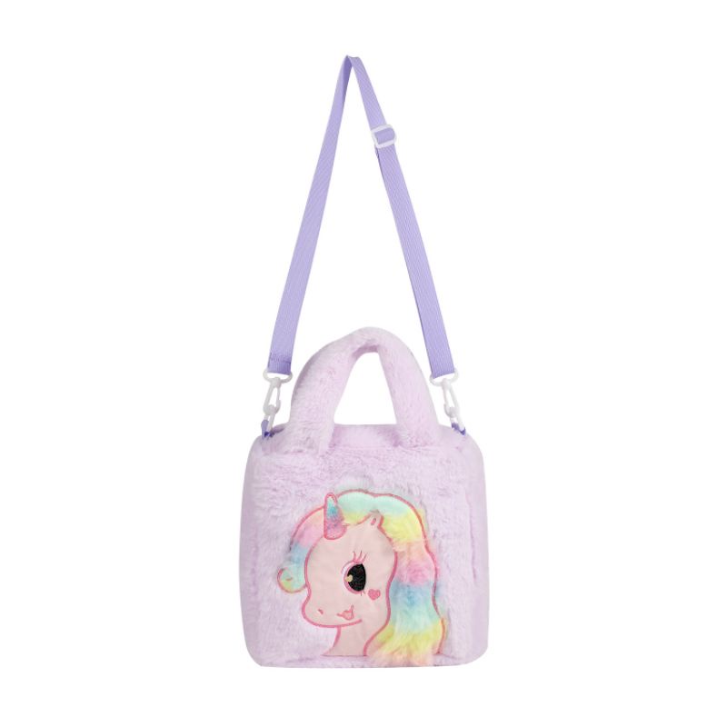 tas selempang bulu unicorn sling bag unicorn