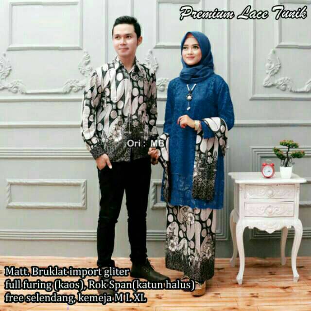 SHOPASHOP SOLO - Raisa couple kebaya brukat atasan brokat rok hitam batik couple gamis syari solo