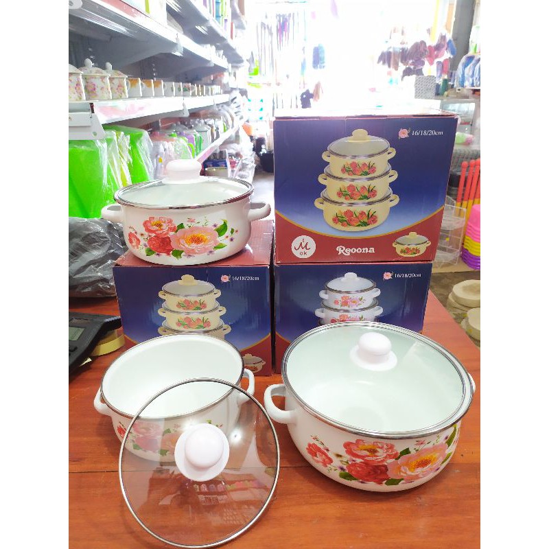 PANCI SET ENAMEL TUTUP KACA