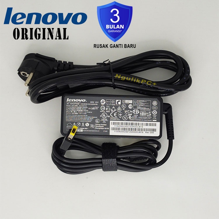 Adaptor Charger ORIGINAL Laptop IBM Lenovo 20V 3.25A USB Jarum