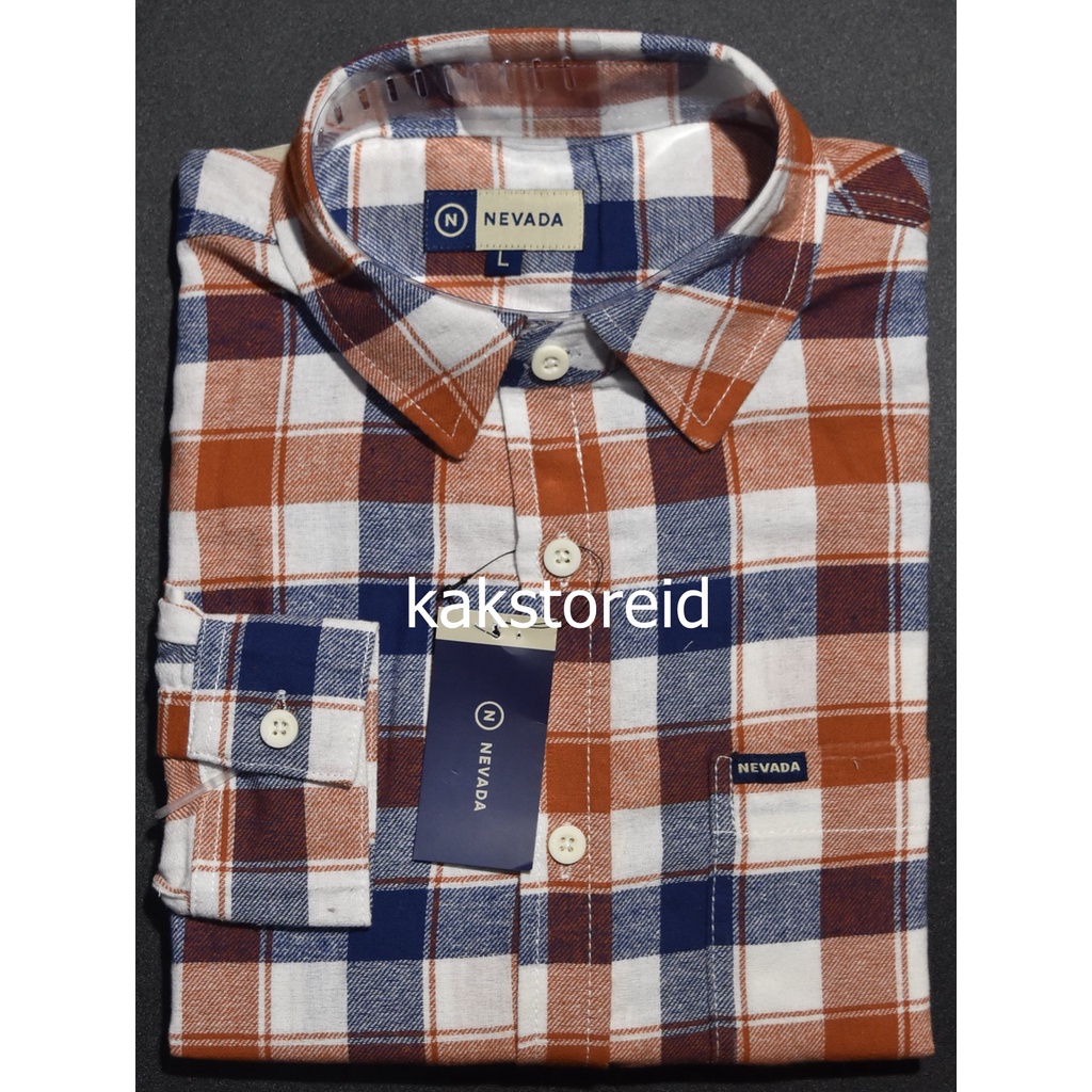 Kemeja Pria Nevada Oranye Lengan Panjang OWE 211