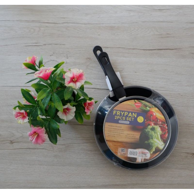 Frypan Set Maspion 18+23 Cm Hitam Wajan Penggorengan Goreng