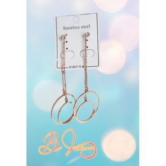ANTING MODEL TUSUK RING BULAT BESAR TITANIUM/ ANTING PANJANG TITANIUM/ AKSESORIS WANITA