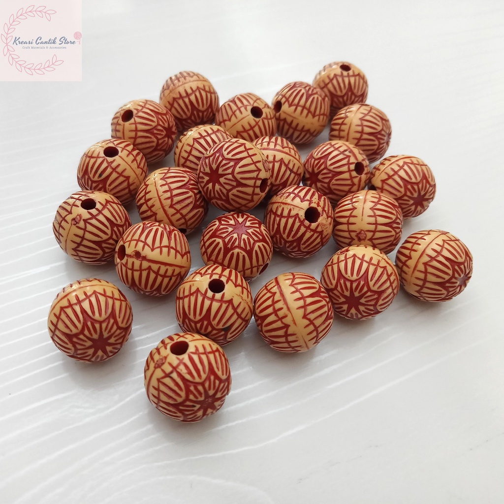 Manik-Manik / Mote Corak Kayu / Manik Motif Corak Kayu