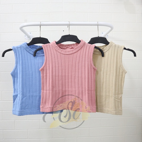 [✅COD] Crop Top Wanita Tanktop Crop Rajut Knit