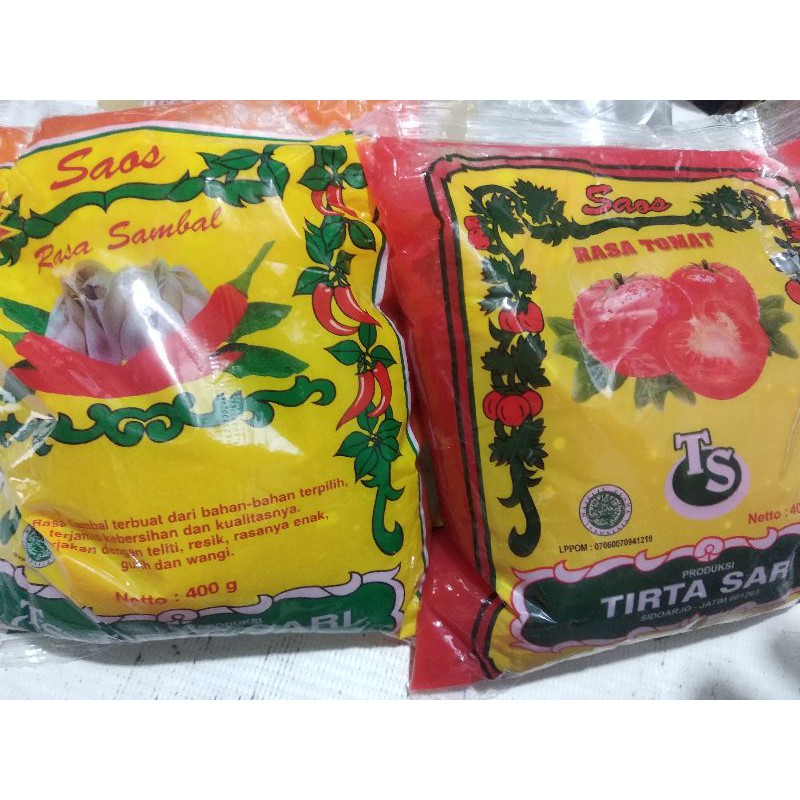 

Saos Tomat & Saos Sambal Refill Tirta Sari 400 gram