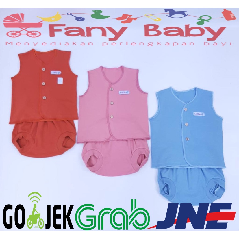 Little Queen Setelan Kutung Newborn Polos Isi 3 Pcs