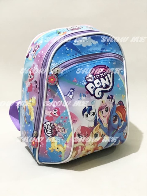 SHOWME Promo Tas Ransel Anak Sekolah PAUD - PG - TK- PONY BIRU UNGU