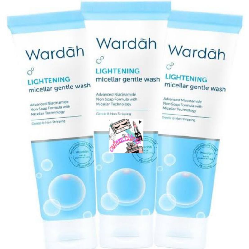 ☃Cutezz_Ching1☃Wardah lightening Micellar Gentle Wash 50ml - pembersih wajah untuk menjaga kelembaban