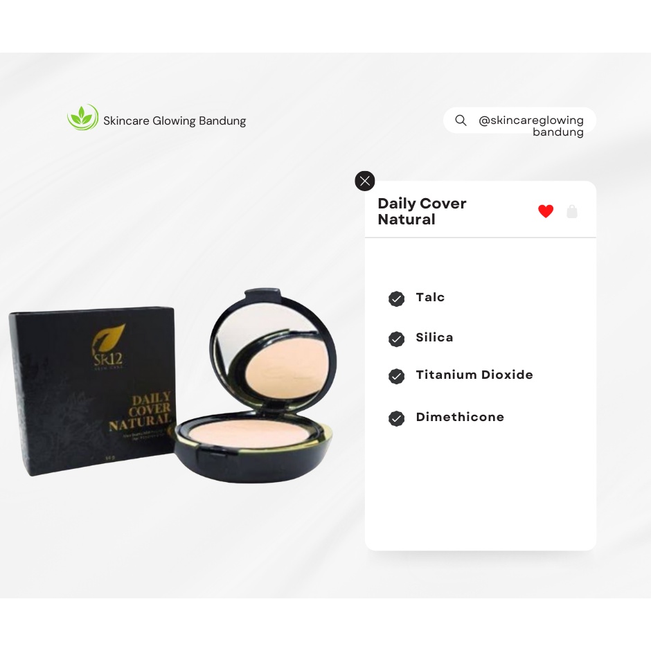 Daily Cover Natural SR12 Bedak Padat Pelindung Wajah Dari Sinar Matahari Compact Powder Anti Luntur Waterproof Tahan Lama Ringan Dipakai Glowing Sempurna