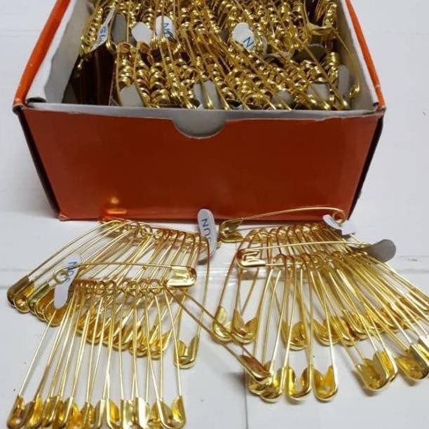 

TERMURAH ! 1 Box 36 lsn Peniti Jumbo SUN Kuning Emas 5 CM isi 36 lsn