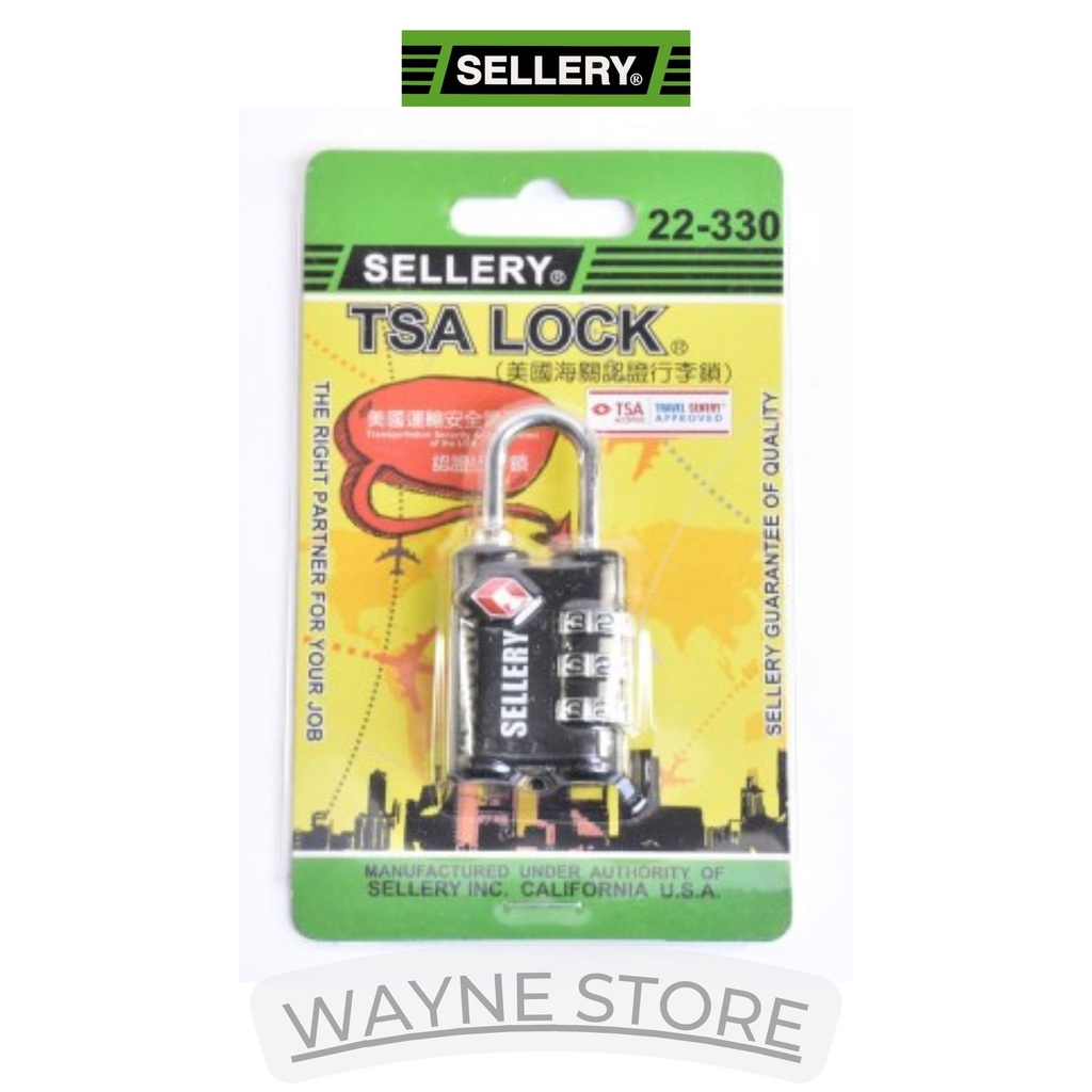 GEMBOK TSA / TSA LOCK 22-330 HITAM SELLERY
