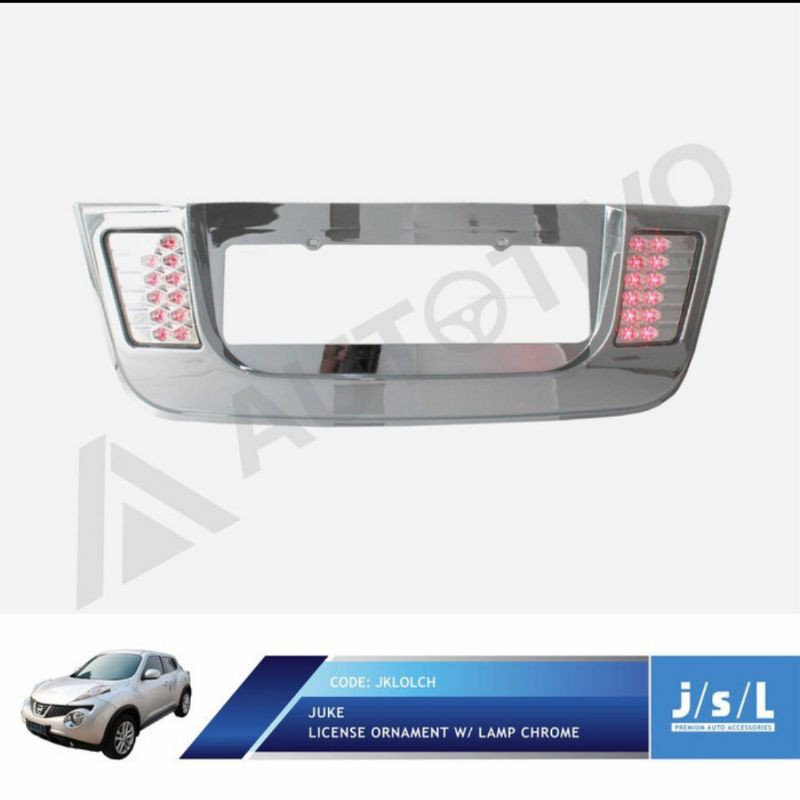 license ornament lampu Nissan Juke cover plat belakang jsl