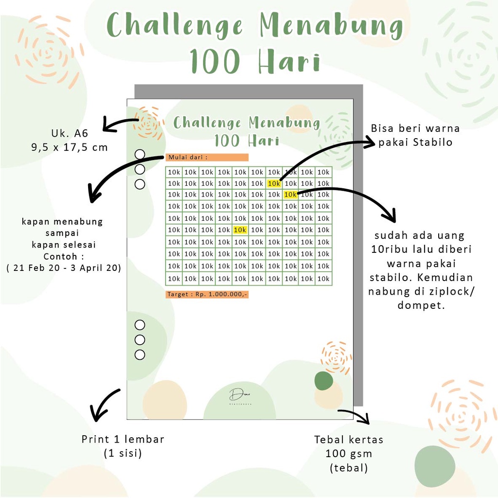 

Challenge Nabung 100 Hari