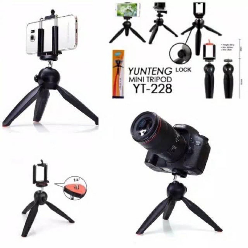 TRIPOD TONGSIS MINI YUNTENG YT288 + FREE HOLDER U Standing For digital Camera Smartphone