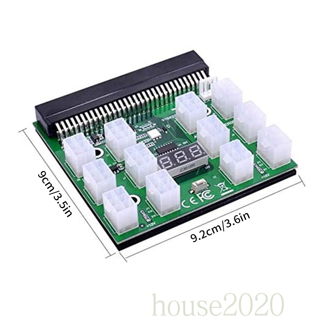 [HOUSE2020]12V Server Power Supply PCI-E 12x6pin Adapter Breakout Board with Digital Voltage Display