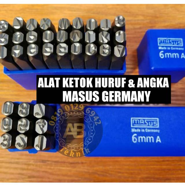 alat ketok huruf dan angka Ketok 6 mm Stamp Punch Letter Set masus Germany ketok huruf ketok angka