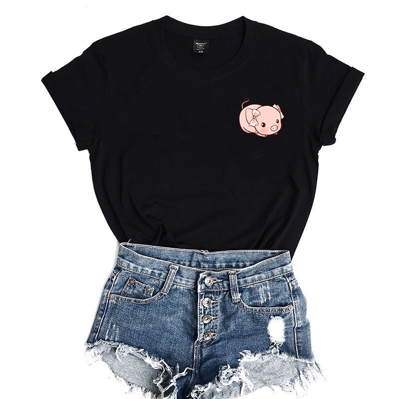 kaos pig cute / kaos KARAKTER/ kaos wanita / KATUN 24S