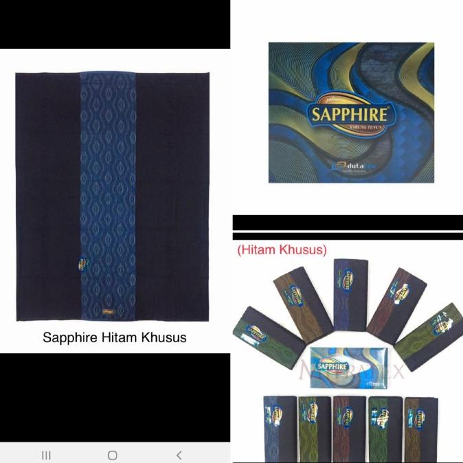 ] Sapphire Polos Hitam Tumpal, Sarung Sapphire Hitam, Grosir Sarung Mura