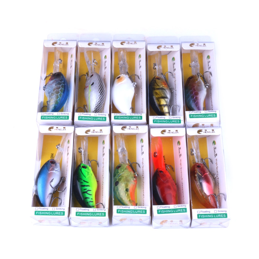 HENGJIA 10PCS Minnow Fishing Lure 9CM 13G Topwater Hard Bait Wobbler Jig Bait Crankbait Carp Striped bass Fishing tackle SwimBait