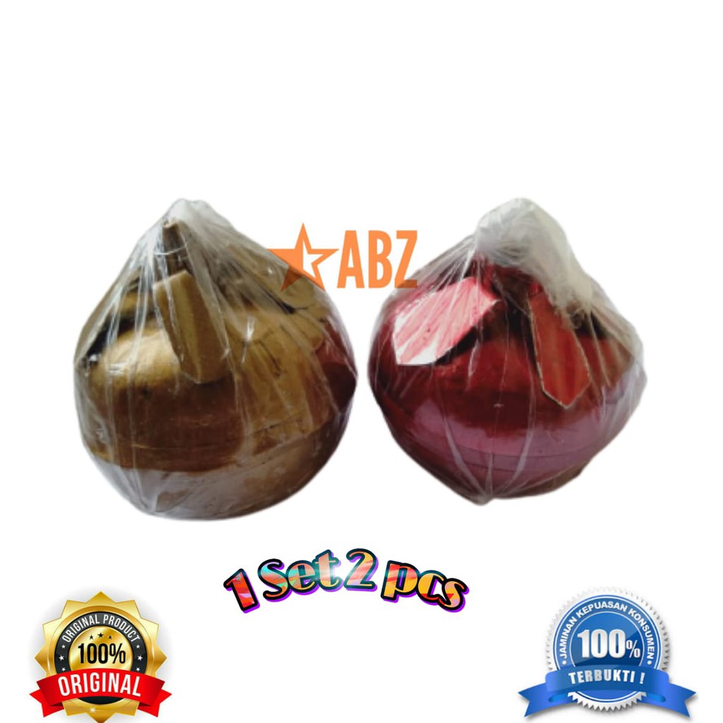 

Sepaket 2 pcs apel jin timah besar kuning merah