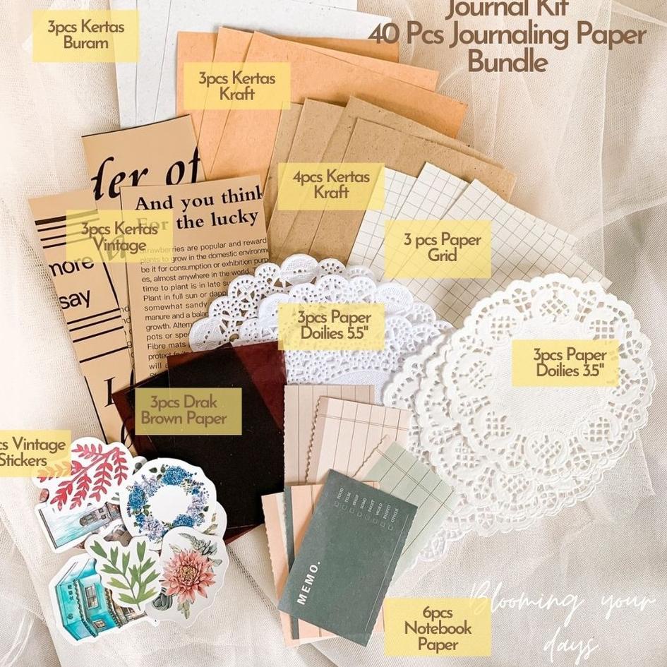 

Best product tb Journal Kit Journaling Vintage Aesthetic Jurnal 40pcs ZT Terbaru￣