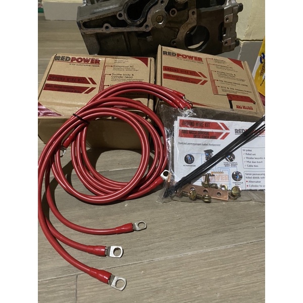 kabel grounding red power 5 titik 8 awg ground mobil