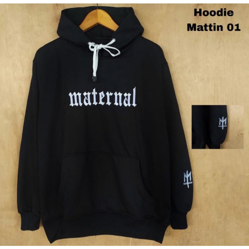 jaket hoodie maternal bordir tebal