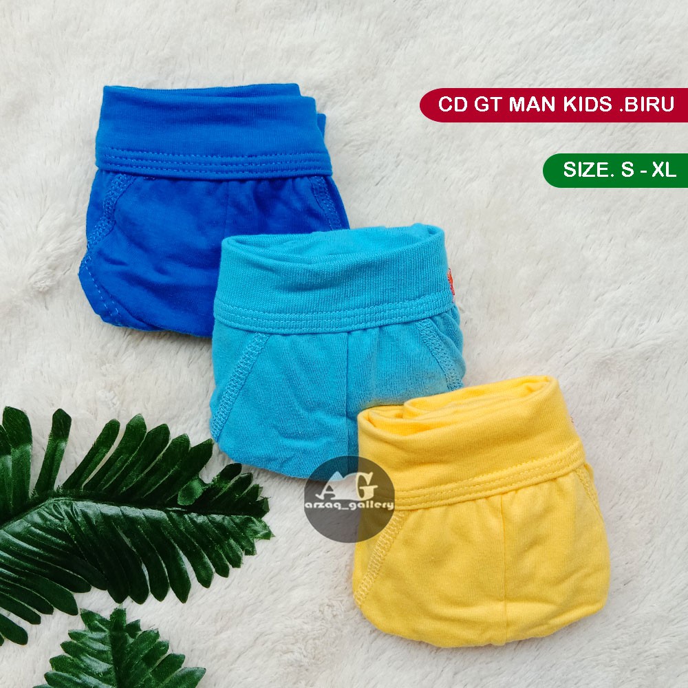 [ isi 3 ] GT MAN KIDS BIRU | Celana dalam gt man anak | CD GT man anak karet Lebar