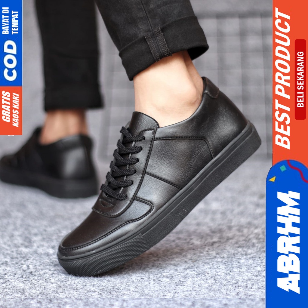 ABRHM AUGUS Sepatu Casual Sneakers Pria Kulit Pu Kerja Kasual Cowok Anti Slip Ori