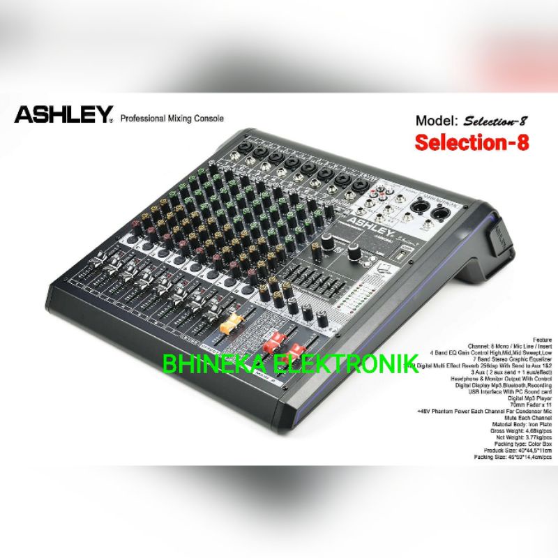 MIXER ASHLEY SELECTION8 / SELECTION 8 ORIGINAL MIXER 8 CHANNEL BLUETOOTH