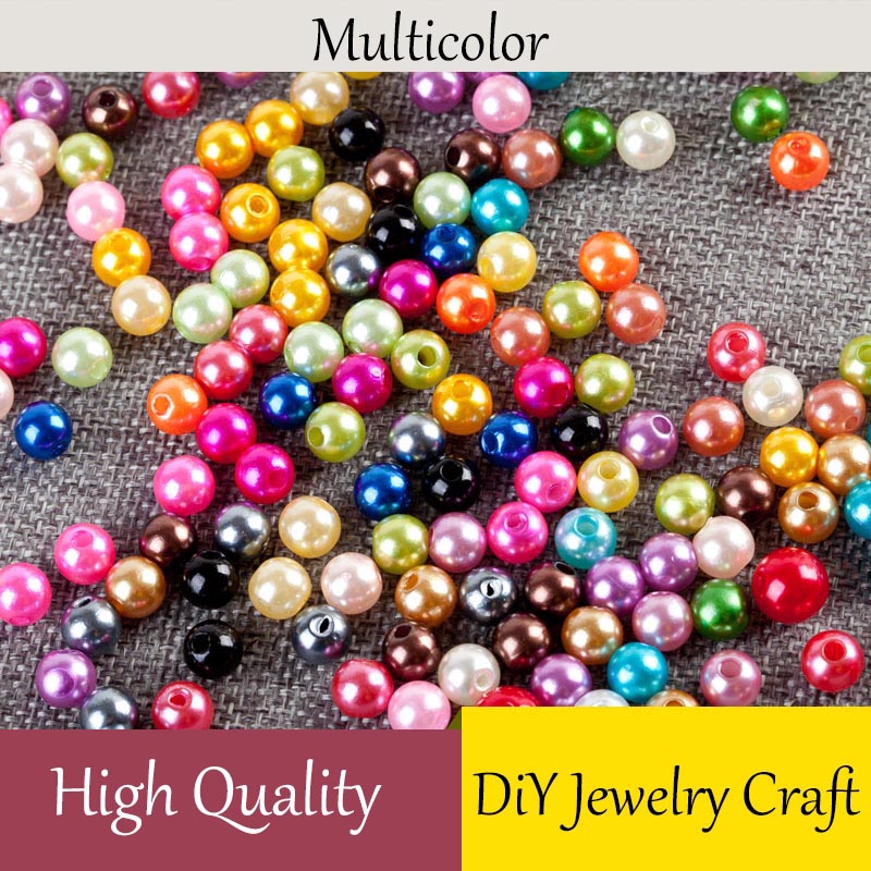 High Quality With Hole ABS Imitation Pearl Beads Round Plastic Acrylic Spacer Beads And  Hot Styles For Making Earrings, Necklace, Bracelets DIY Jelelry