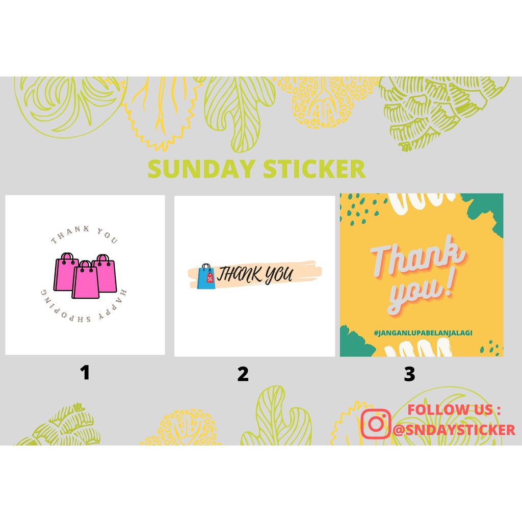 

STICKER KROMO GLOSSY/HVS THANK YOU SIMPEL UKURAN 5CM X 5CM A4