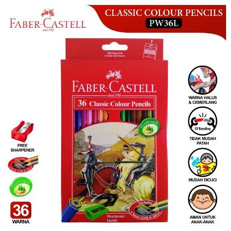 

Pensil Warna Faber Castell 36 Warna Panjang Classic