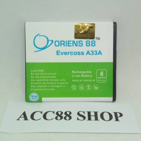 Baterai Batre Battery Double Power OR88/ Oriens88 Evercoss A33A