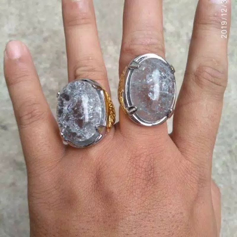 Cincin Batu Akik Pecah Seribu (S)