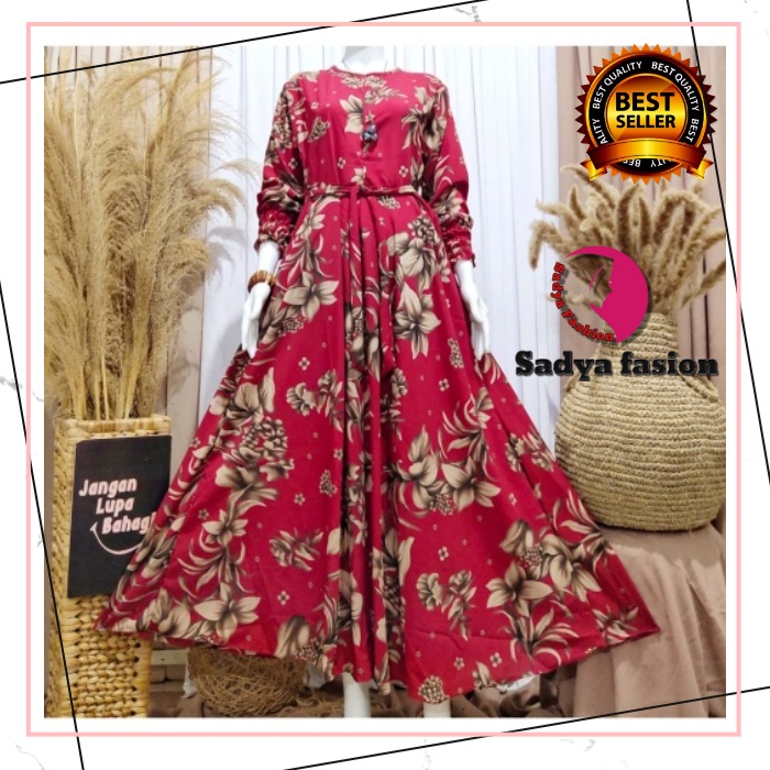 Gamis monalisa motif bunga sepatu Baju Gamis Wanita Baju Muslim Wanita Pakaian muslimah Gamis terbar
