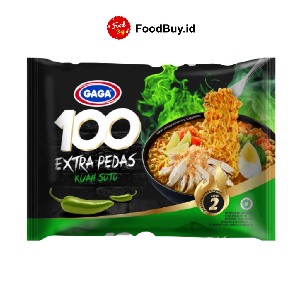 

Gaga 100 Extra Pedas Level 2 Kuah Soto 75 gr