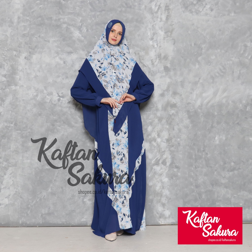 gamis syar'i free khimar busana muslimah terbaru bahan siffon premium by kaftansakura