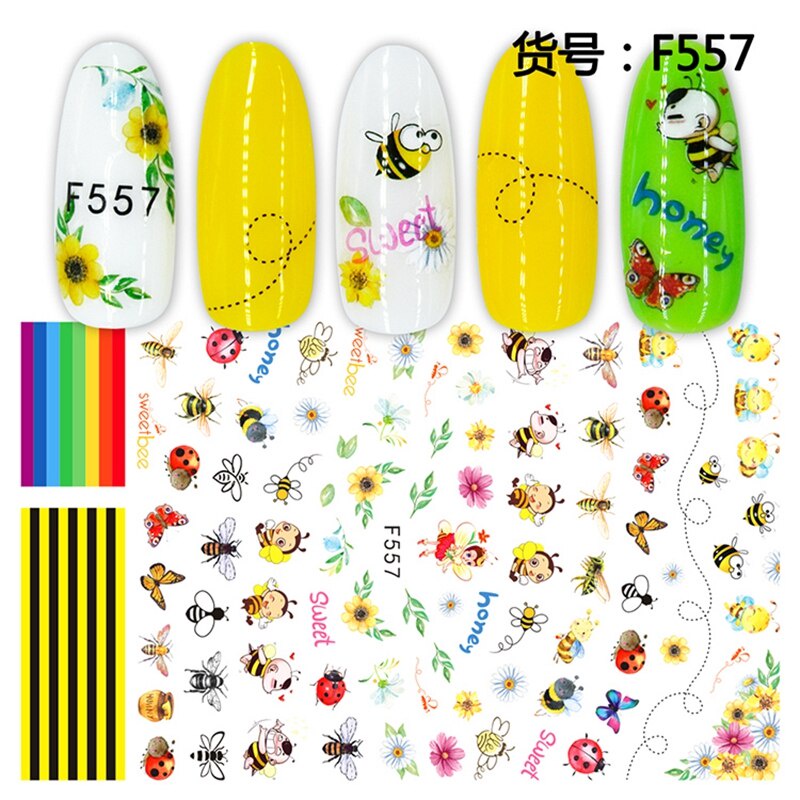 LRC Stiker Kuku Flower Watercolor Art Nail Sticker