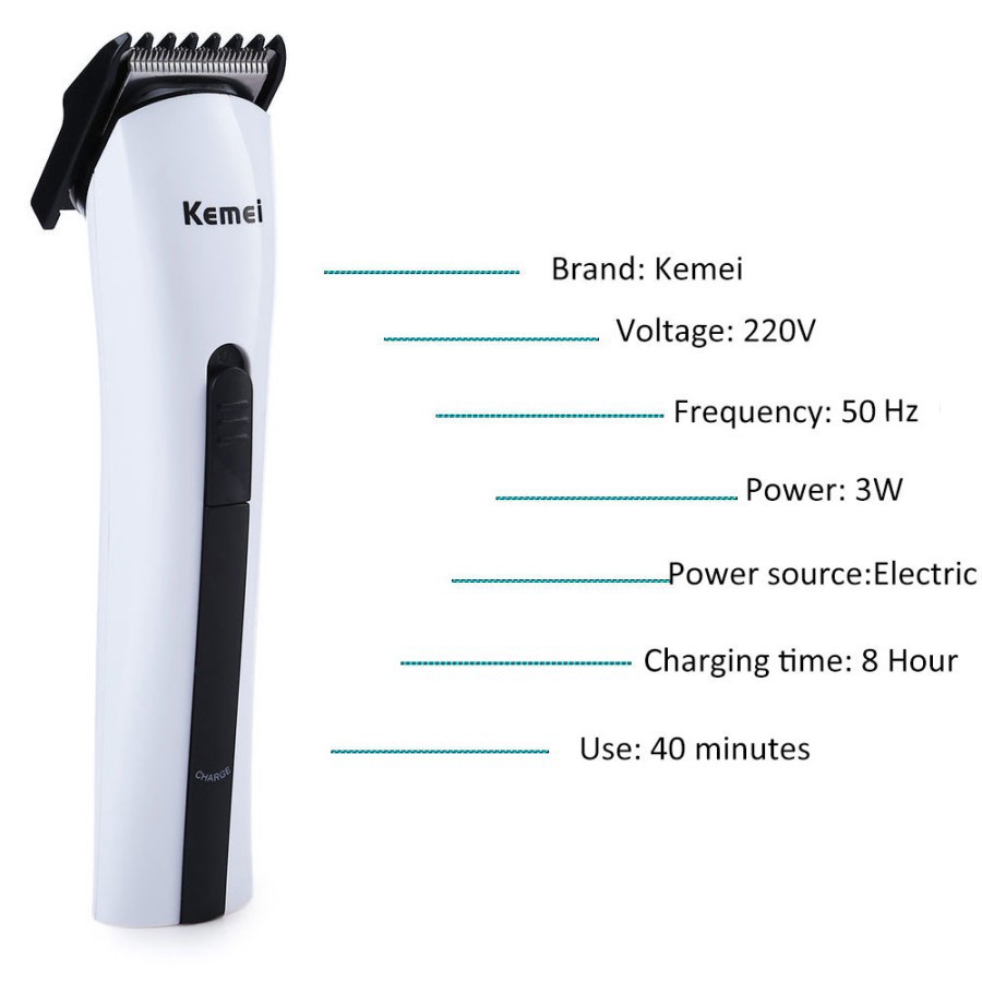 Kemei Alat Cukur Elektrik Hair Trimmer Shaver KM 2516 White