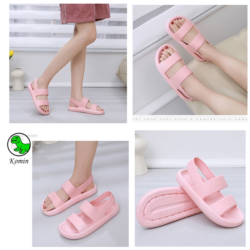 Sandal Karet Wanita Jelly Sendal lalisa Impor EVA Sepatu Sandal Wanita Non-slip Versi Korea Wanita Tumit Licin Sandal lalisa Perempuan