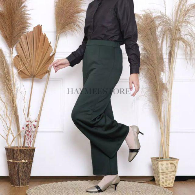 Kulot Panjang Polos Bahan Scuba Premium / Standar BB 45-65kg / Jumbo BB 65kg-95kg-Army